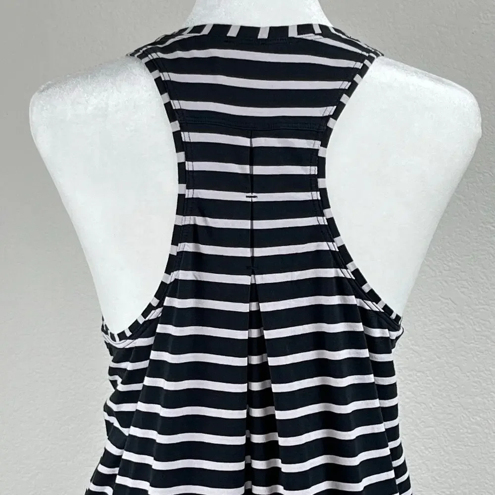Lululemon Racerback Tank Top Black Grey Stripe Athleisure Gym Workout Athletic M